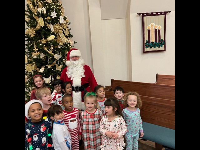 santa visits kinder class